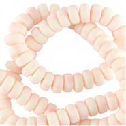 Polymeer kralen rondellen 7mm - Gentle pink